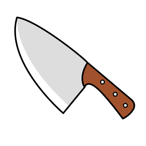 Pictograma de cuchillo de carnicero para niños con TEA