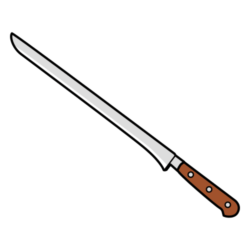 Pictograma de cuchillo jamonero para niños con autismo y TEA