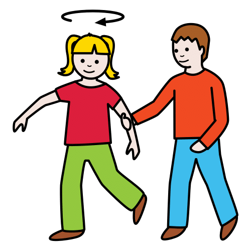 Pictograma de juego de dar vueltas para niños con autismo y TEA