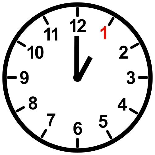 Pictograma de 1:00h para niños con autismo y TEA