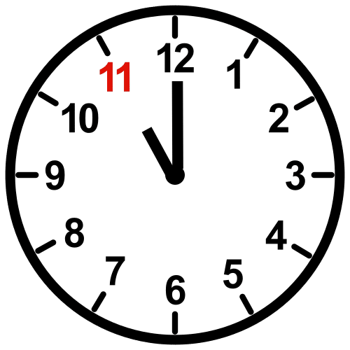 Pictograma de 11:00h para niños con autismo y TEA