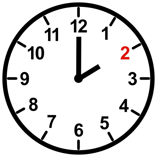 Pictograma de 2:00h para niños con autismo y TEA