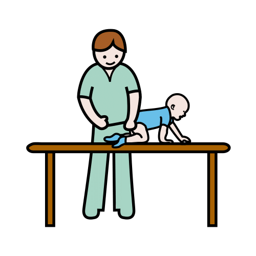 Pictograma de fisioterapia pediátrica para niños con TEA