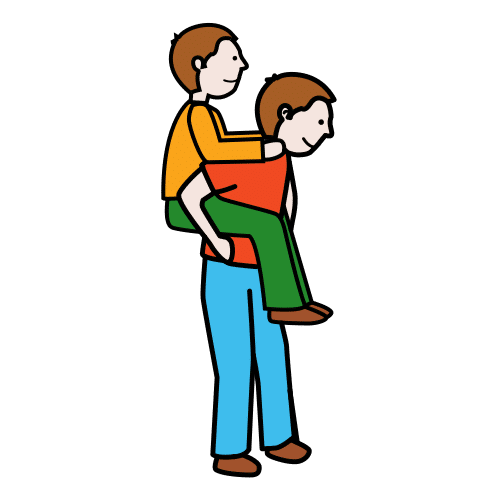 Pictograma de llevar a cuestas para niños con TEA