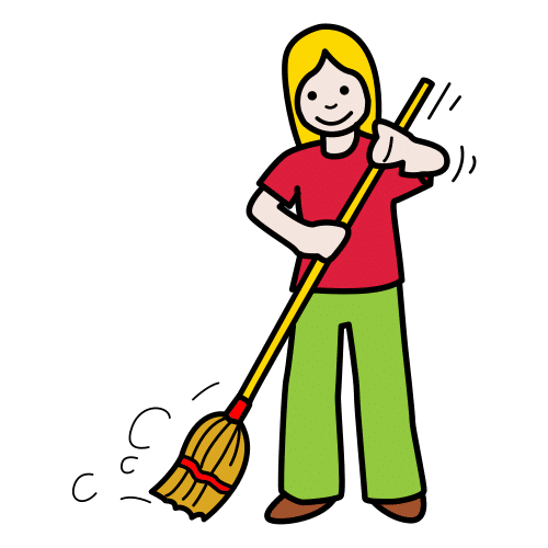 Pictograma de barrer para niños con TEA