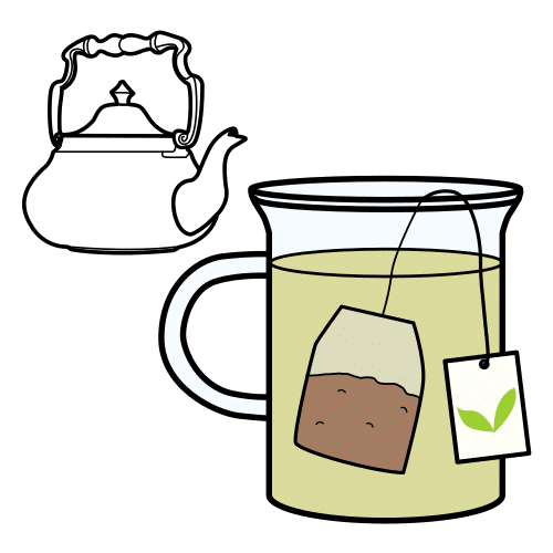 Pictograma de té instantáneo para niños con autismo y TEA