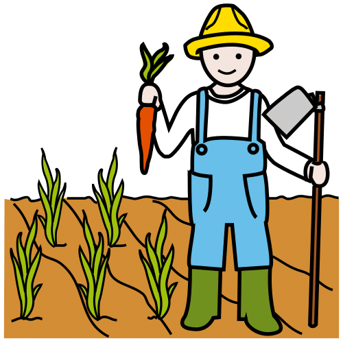 Pictograma de agricultor para niños con autismo y TEA