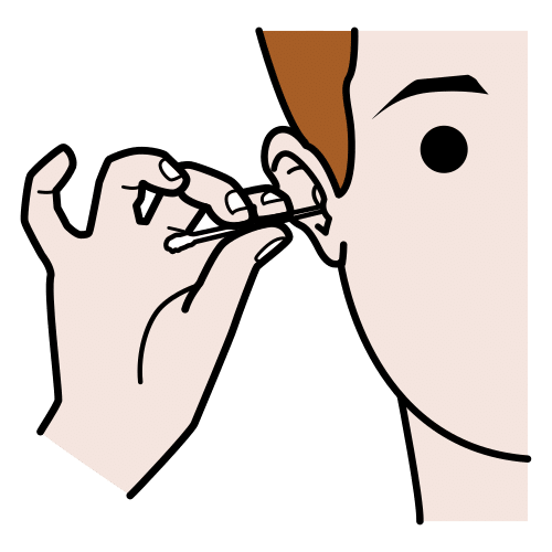 Pictograma de limpiarse la oreja para niños con autismo y TEA