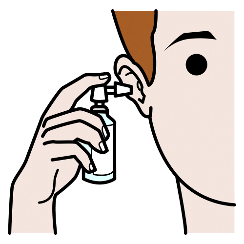 Pictograma de limpiarse la oreja para niños con autismo y TEA
