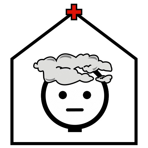 Pictograma de hospital psiquiátrico para niños con TEA