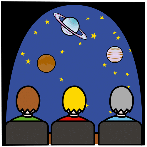Pictograma de planetario para niños con autismo y TEA