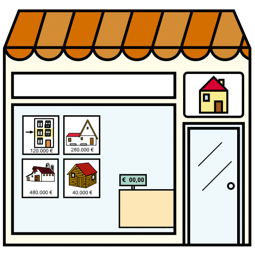 Pictograma de inmobiliaria para niños con TEA
