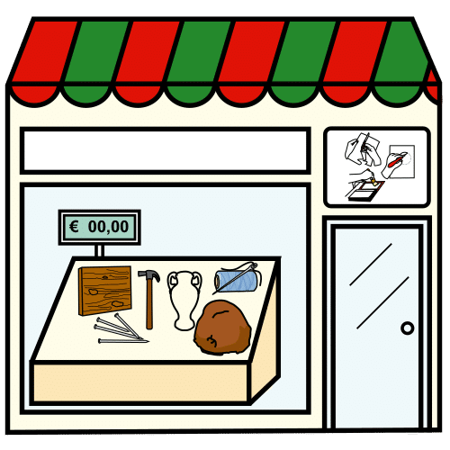 Pictograma de tienda de manualidades para niños con autismo y TEA