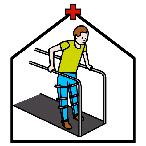 Pictograma de clínica de rehabilitación motriz para niños con TEA