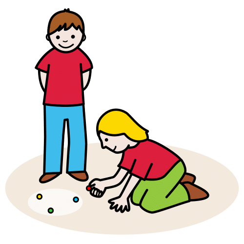 Pictograma de juego de las canicas para niños con autismo y TEA