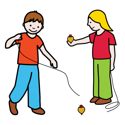 Pictograma de juego de la peonza para niños con autismo y TEA