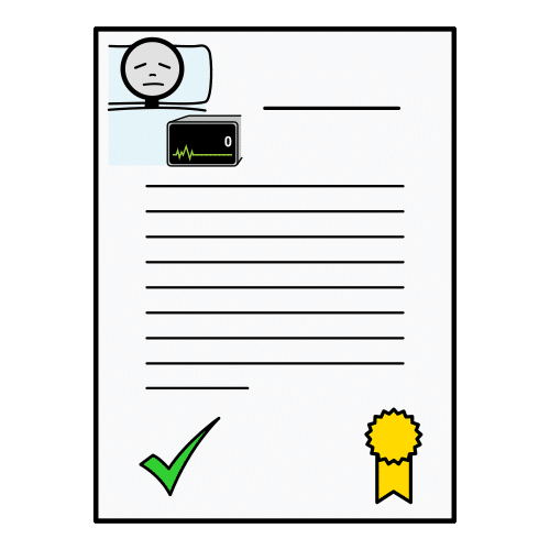 Pictograma de certificado de defunción para niños con TEA