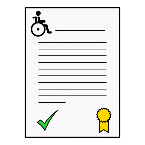 Pictograma de certificado de discapacidad para niños con TEA
