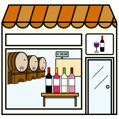 Pictograma de tienda de vinos para niños con TEA