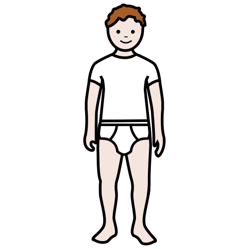Pictograma de hombre en ropa interior para niños con autismo y TEA