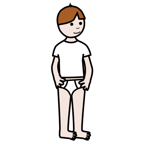Pictograma de niño en ropa interior para niños con autismo y TEA