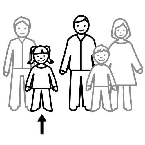 Pictograma de sobrina para niños con autismo y TEA