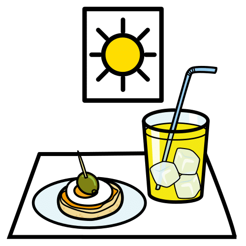 Pictograma de aperitivo para niños con autismo y TEA