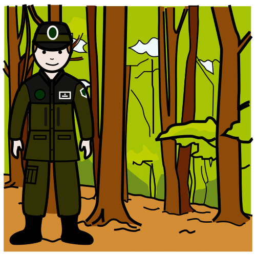 Pictograma de guardabosques para niños con autismo y TEA