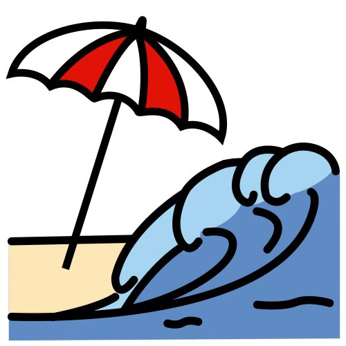 Pictograma de playa para niños con TEA