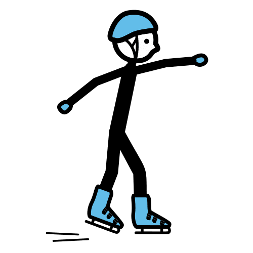 Pictograma de patinar sobre hielo para niños con autismo y TEA