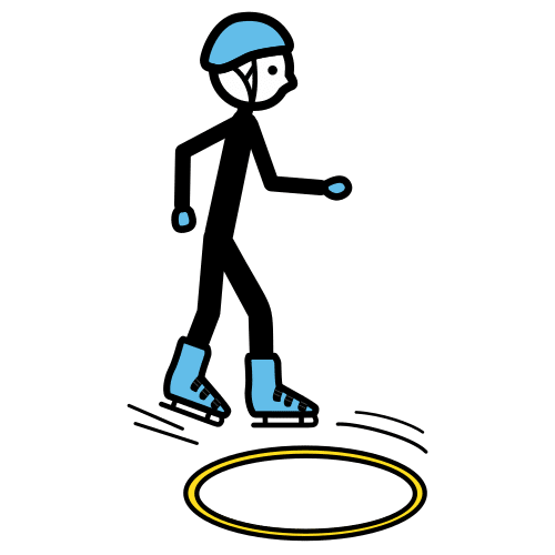 Pictograma de patinar sobre hielo para niños con autismo y TEA