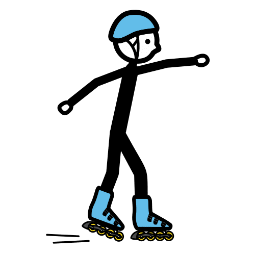 Pictograma de patinar sobre ruedas para niños con autismo y TEA