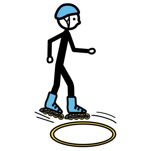 Pictograma de patinar sobre ruedas para niños con autismo y TEA