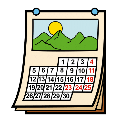 Pictograma de calendario para niños con autismo y TEA