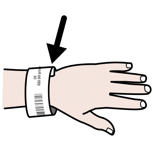 Pictograma de pulsera hospitalaria para niños con autismo y TEA