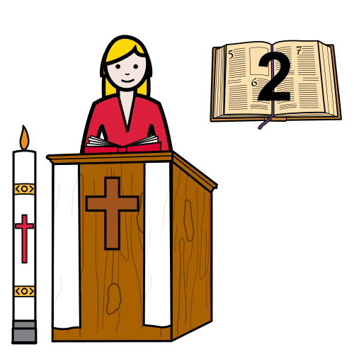Pictograma de lectura del Santo Evangelio para niños con TEA