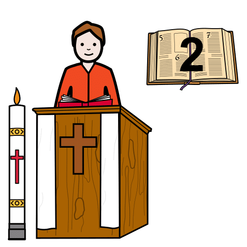 Pictograma de lectura del Santo Evangelio para niños con TEA