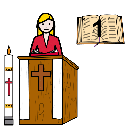 Pictograma de lectura del Santo Evangelio para niños con TEA