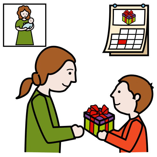 Pictograma de Día de la Madre para niños con TEA