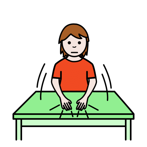 Pictograma de golpear la mesa para niños con autismo y TEA