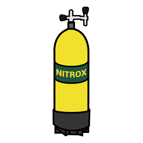 Pictograma de botella de buceo nitrox para niños con TEA