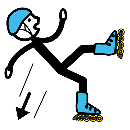 Pictograma de caerse patinando para niños con autismo y TEA