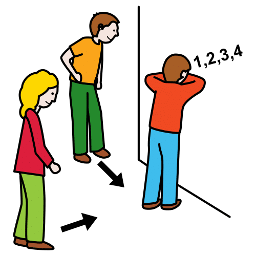 Pictograma de escondite inglés para niños con autismo y TEA