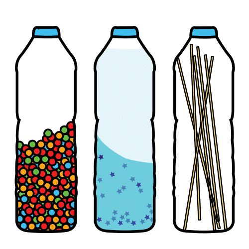Pictograma de botella sensorial para niños con autismo y TEA