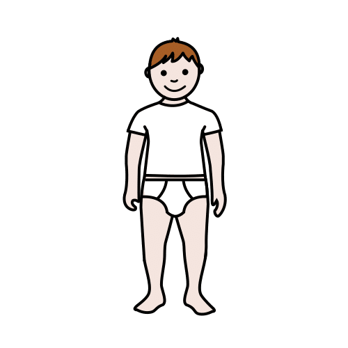 Pictograma de niño en ropa interior para niños con autismo y TEA