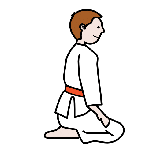 Pictograma de kárate seiza para niños con TEA