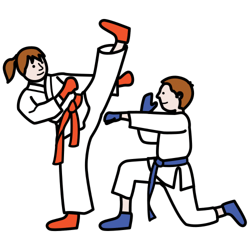 Pictograma de kárate kumite para niños con TEA