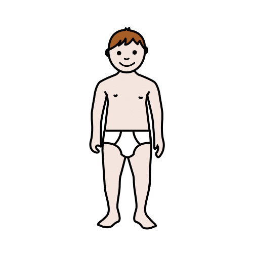 Pictograma de niño en ropa interior para niños con autismo y TEA