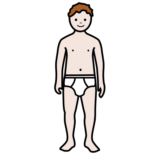 Pictograma de hombre en ropa interior para niños con autismo y TEA