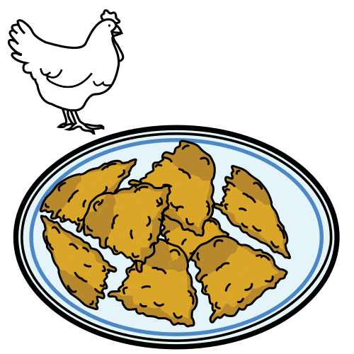 Pictograma de nuggets de pollo para niños con autismo y TEA